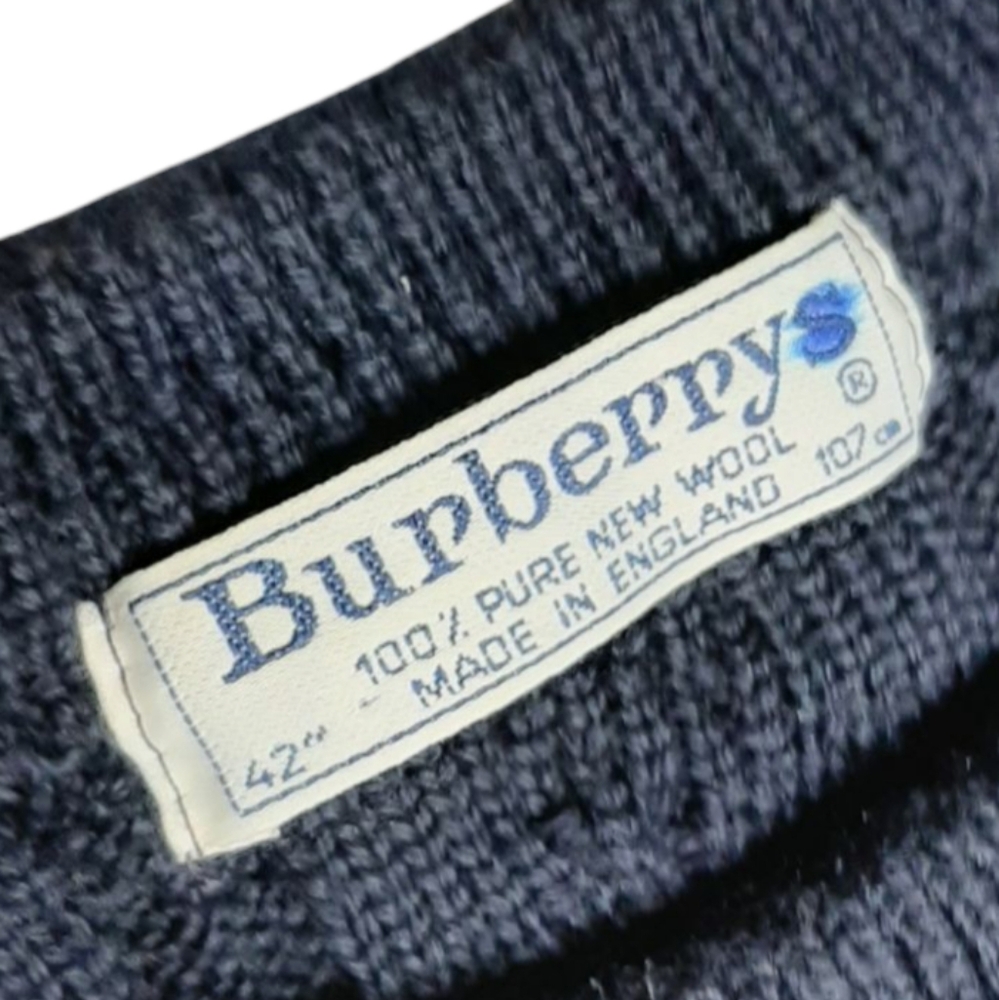 90s Burberry | Prorsum Equestrian Knight | Wool Big Logo | Cable Knit Sweater - Picture 2 of 10